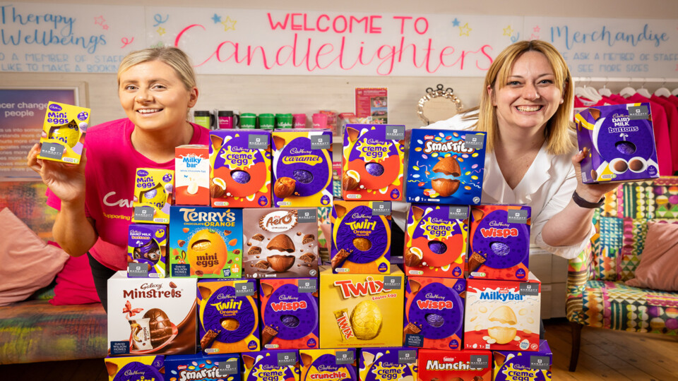 Barratt and David Wilson Homes Yorkshire West have donated Easter eggs to Leeds charity Candlelighters.

PIC shows L-R: Amy Laycock (Candlelighters) and Lindsey Sills (Commercial Director at Barratt and David Wilson Homes).