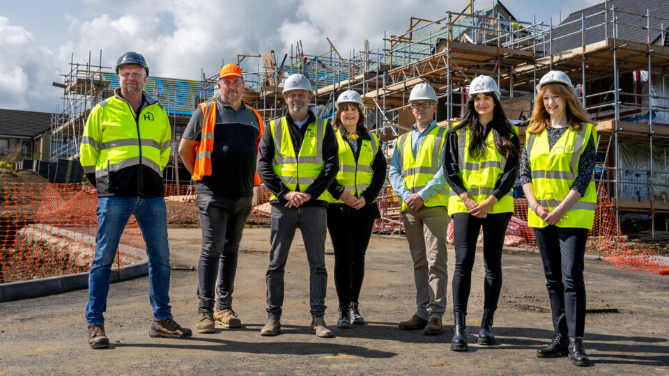 Credit_ Blacks Solicitors supports Heywood Homes in Holmfirth (L-R) Jonathon Mayo and John Mealor of Heywood Homes James Hodgson and Joanna Simpson of Homes