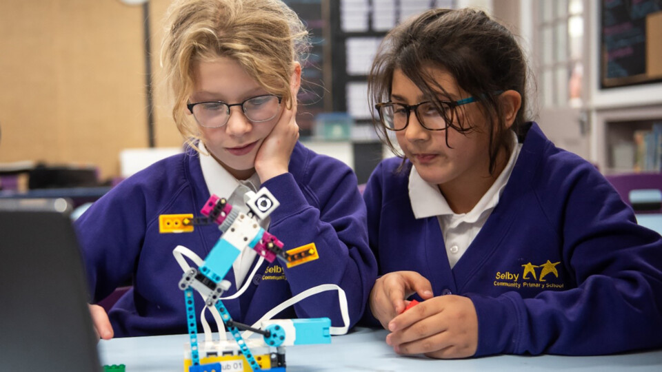 Students from Selby CP at the new coding club