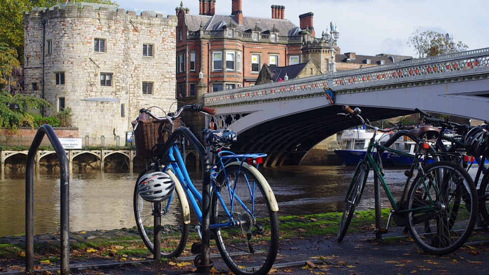 Lendal bridge and cycle parking