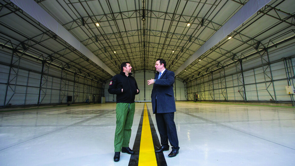 Tees Valley Mayor Ben Houchen with Phil Roberts, Draken’s L159 Fleet Captain. Picture by Tom Banks