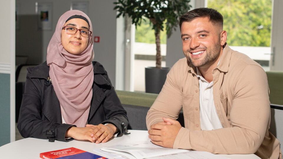 Sania Bibi and Aaron Walshaw, founders of AI-start-up i-Diagnose, supported by the University of Bradford's enterprise ecosystem