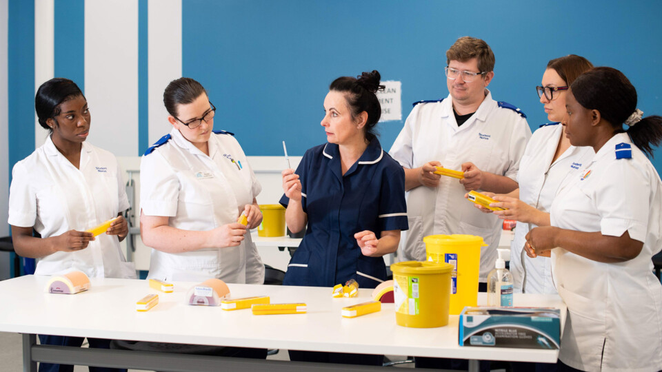 Student nurses at the University of Bradford receive training on how to use naloxone
