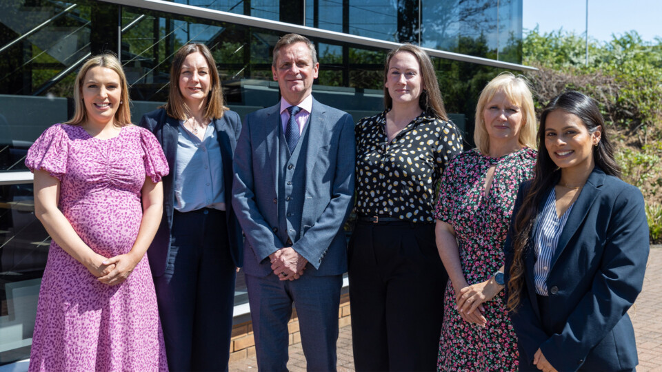 Chadwick Lawrence Fee Earner Progression Candidates with Neil Wilson, Managing Partner, and Lisa Bailey, Head of HR
 
From left to right: Katherine Booth-Law, Julia Wilding, Neil Wilson, Vicky Sneddon, Lisa Bailey, Sunnia Khaliq
