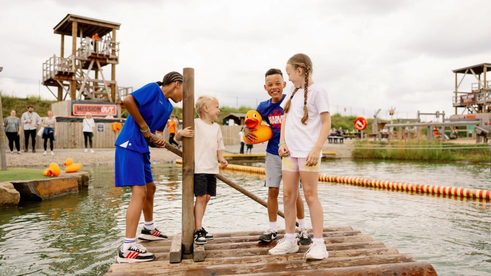 Children enjoying the hook a duck at Mission Out 