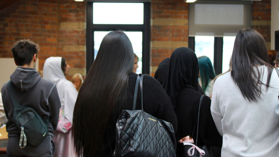 Bradford College students collect their 2025 results.