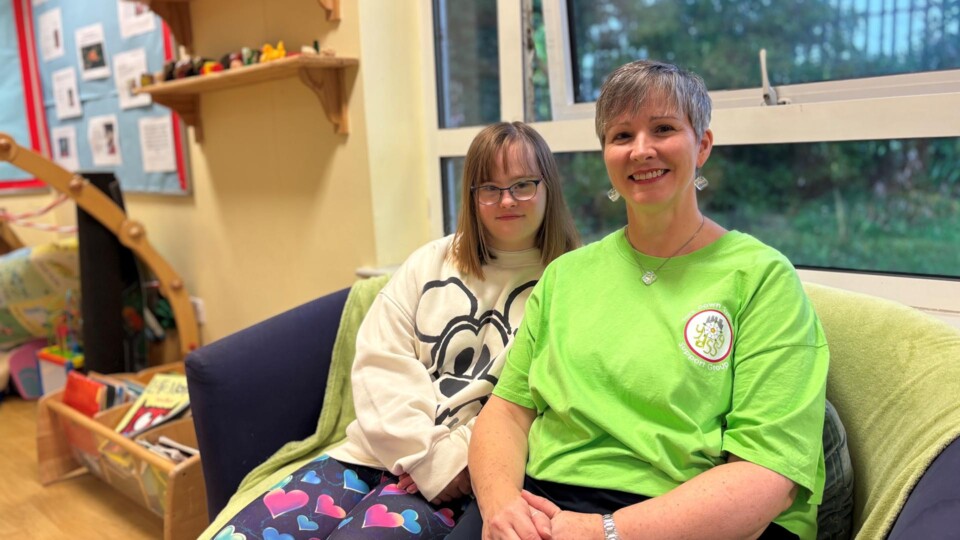 Visitors to the hub (L-R) Darcey and Jo (green t shirt)