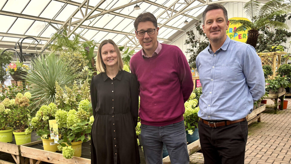 201025 Emma Bristow Mark Farnsworth Neil Barwise-Carr Left to right: Yorkshire Garden Centres’ directors Emma Bristow, Mark Farnsworth and Neil Barwise-Carr