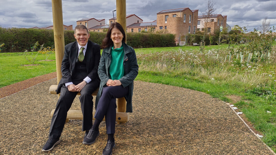 Cllrs Pavlovic (left) and Kent at Burnholmes new green space