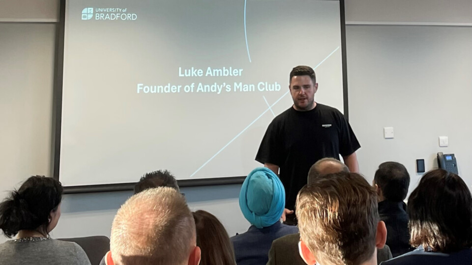 Luke Ambler, co-founder of Andy’s Man Club, has given advice on men’s mental health at Christmas. Images credit: University of Bradford