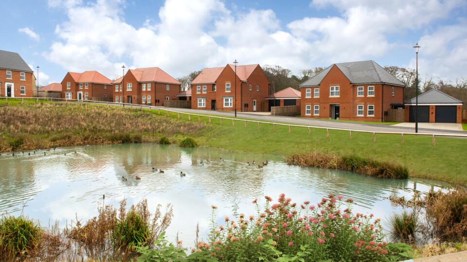 A street scene at David Wilson Homes Grey Towers Village development
