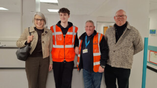 The Labour MP for Shipley, Anna Dixon, visits Airedale General Hospital to meet Bradford College T Level students on work placement with Robertson.