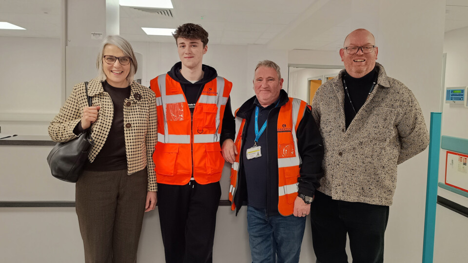 The Labour MP for Shipley, Anna Dixon, visits Airedale General Hospital to meet Bradford College T Level students on work placement with Robertson.