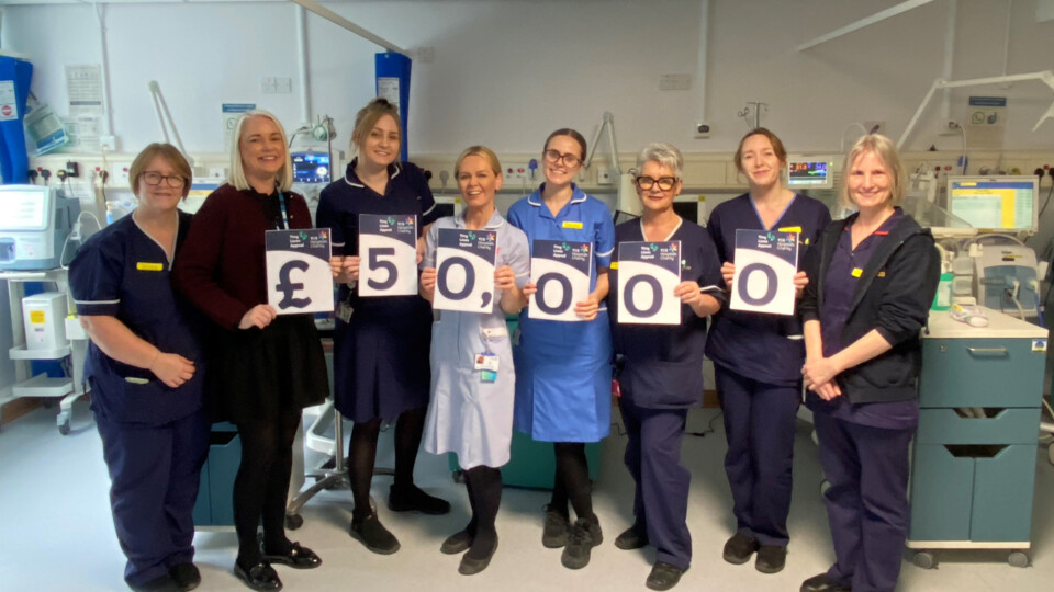 Nursing staff celebrate reaching £50,000 in just a few weeks for the Tiny Lives Appea