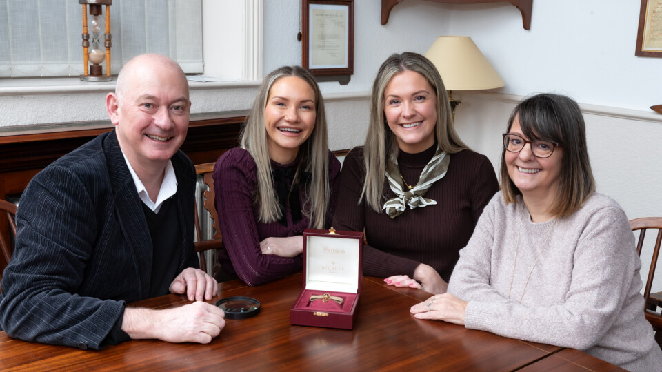 Robin Wright, Rosie Wright, Susannah Walbank and Debra Wright with the finished bracelet copy