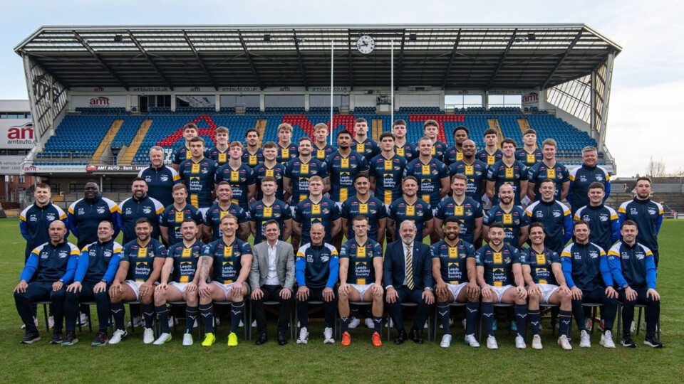 Neil Wilson, managing partner at Chadwick Lawrence, with the Leeds Rhinos rugby team