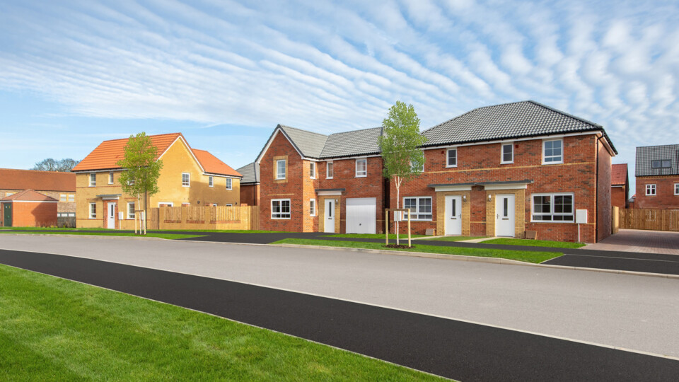 B&DWYW - 003 - A typical street scene at a Barratt and David Wilson Homes development in North Yorkshire