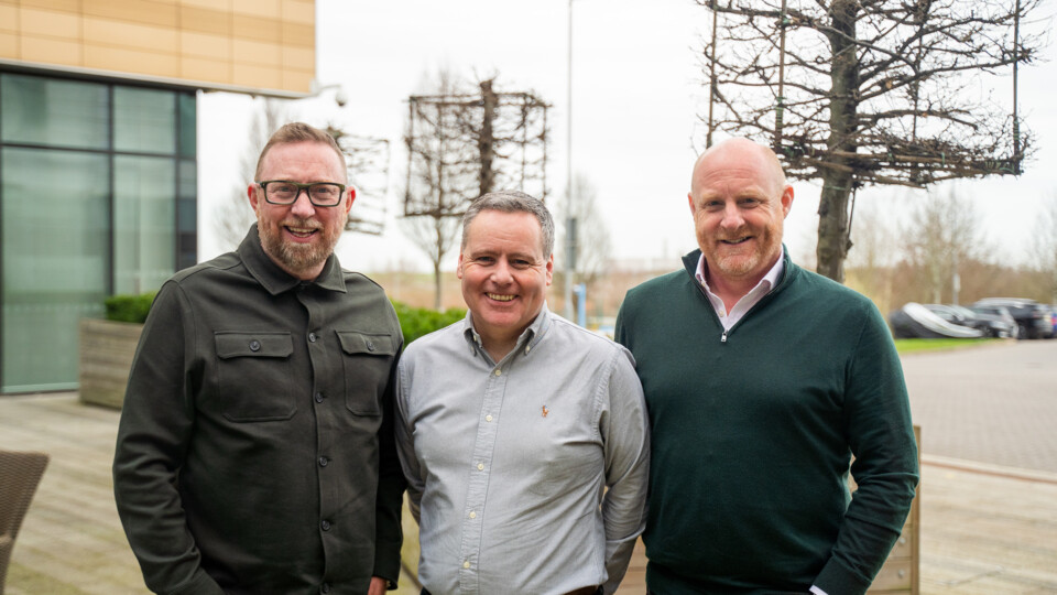 Joining Oscrete Director Scott Wilson (centre) are L-R Adcrete's Jonathan Tiernan, Gus Vaughan, Johnny Mooney and Luke Curran