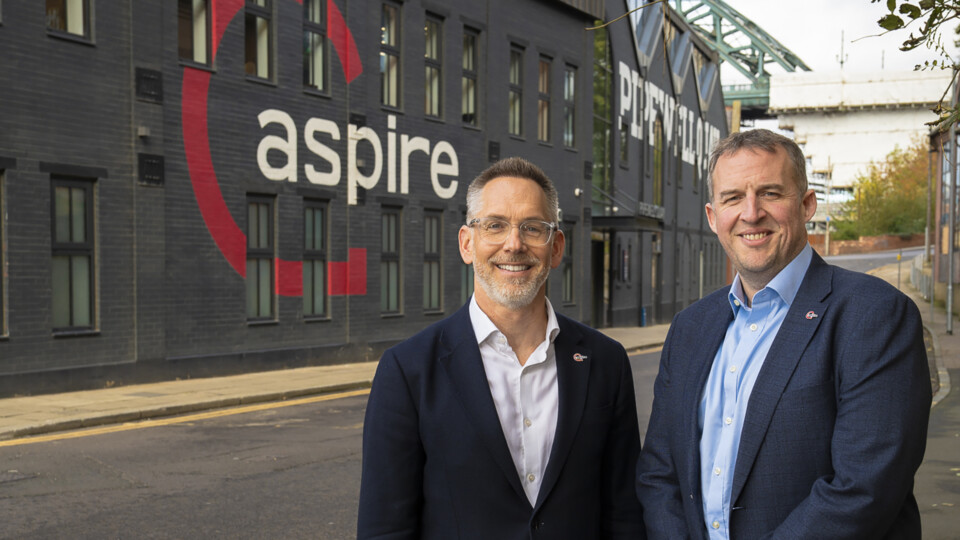 Chris Fraser, CEO, and Tom Howard, CFO of Aspire Technology Solutions, pictured outside the company’s HQ