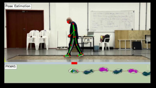 A person with Parkinson’s carries out the gait assessment which uses AI. Images credit: University of Bradford.