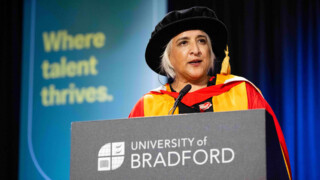 Bradford 2025 Creative Director Shanaz Gulzar MBE, who has been awarded an honorary doctorate by the University of Bradford in recognition of her contribution to culture, public life and the creative industries. Images: KM Images/University of Bradford.