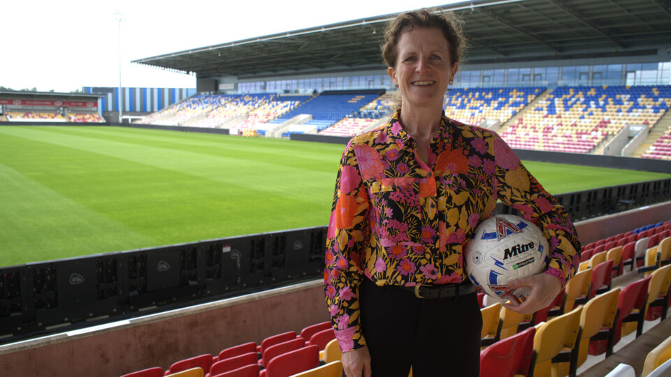 Cllr Douglas at community stadium
