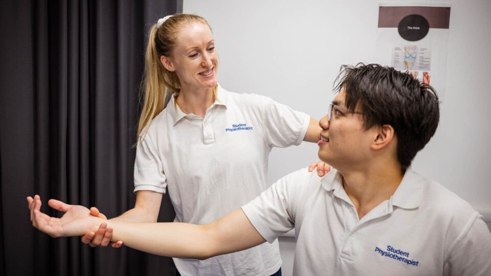 Steph in the clinic. Picture credit: KM Images/University of Bradford.
