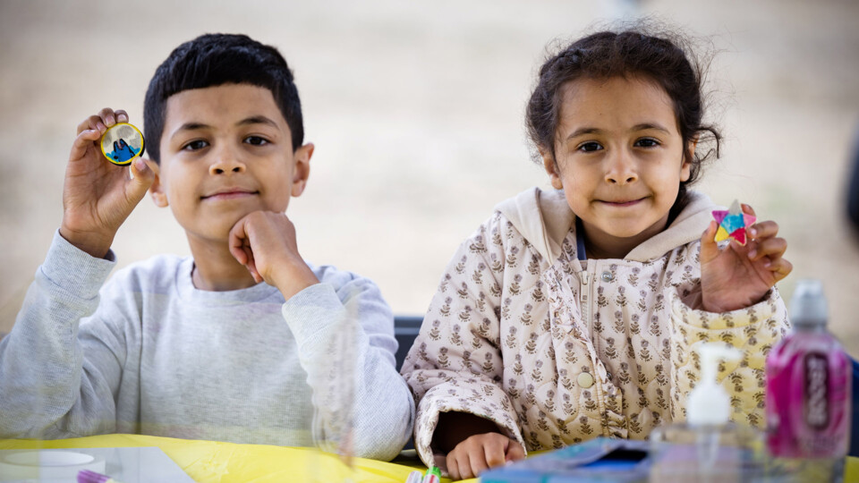 Children and young people have fun outdoors during ‘Child’s Play: Discovery Playground’ held in Peel Park, Bradford. Images credit: Kiran Mehta@KM Images/University of Bradford