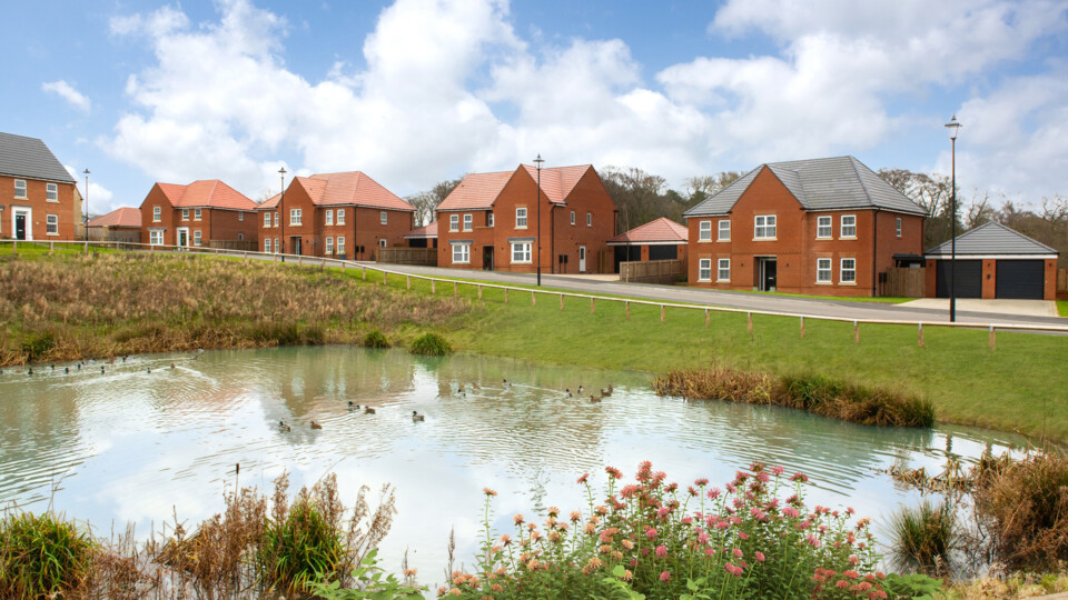 B&DWNE - 001 - A street scene at David Wilson Homes Grey Towers Village development