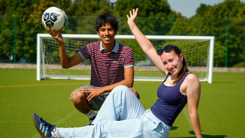 Charlotte and Nico celebrate their A-level results