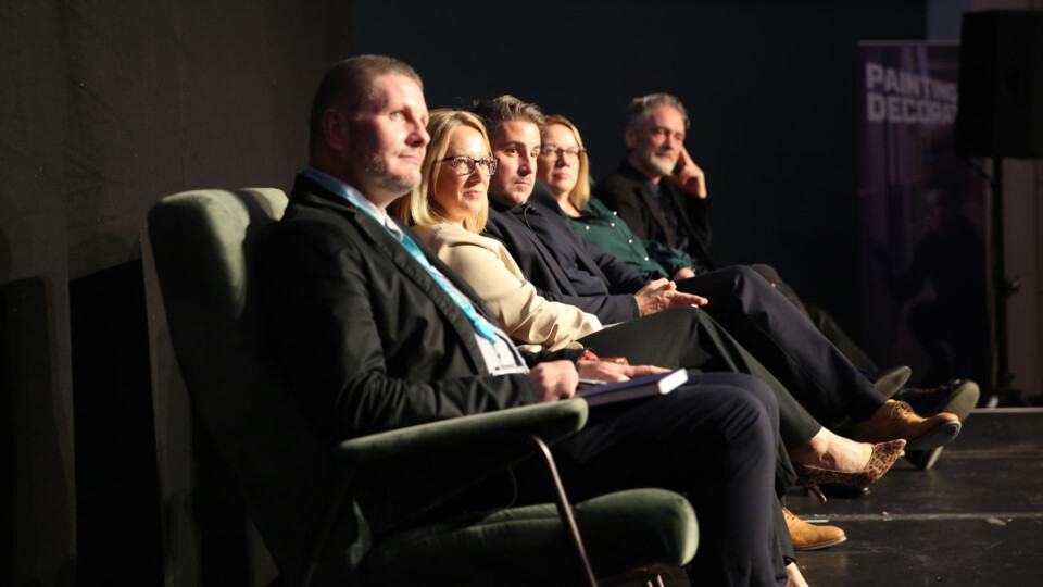 (L-R) The CTEC thought leadership panel featuring David MacDougall (Director of Work & Skills, South Yorkshire Mayoral Combined Authority), Gillian Wallace (Head of Employment & Skills, Leeds City Council), Michael Johnson (Regional Apprenticeship Manager, Persimmon Homes), Nikki Davis (CEO & Principal, Leeds College of Building), and David Nugent(Chief Executive, Canopy Housing).