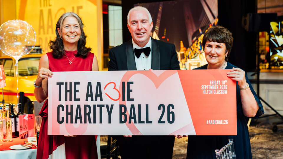 L to R: Emma Lancaster, Chief Executive Officer at AAB, Angus McCuaig, Head of Glasgow & Stirling at AAB, Sheena Anderson, Chair of AABIE.