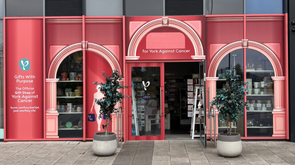 Shop front, York Community Stadium, before name unveiling